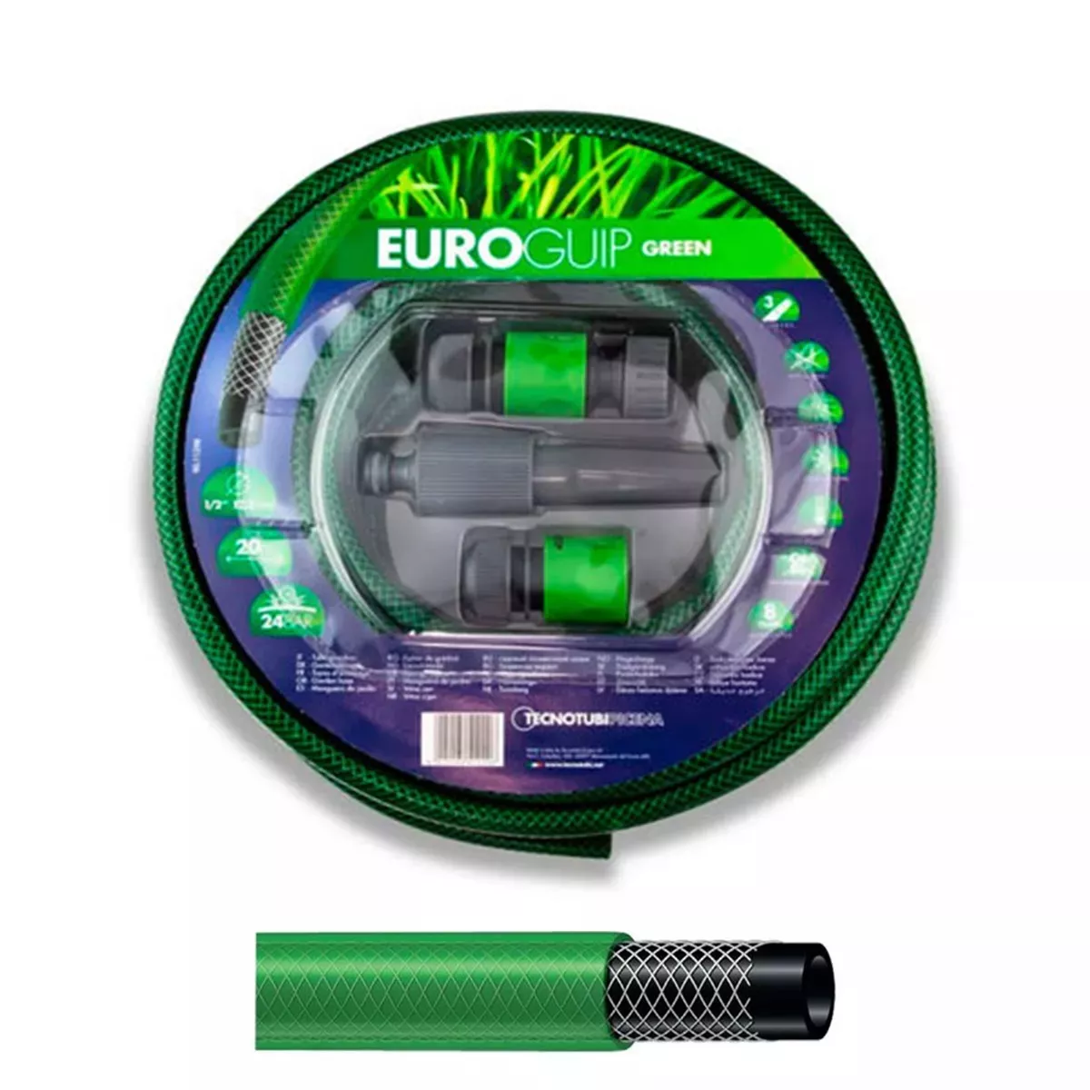 ГРАДИНСКИ МАРКУЧ EURO GUIP 12.5 ММ (1/2) 20М+СТРУЙНИК КОМПЛЕКТ