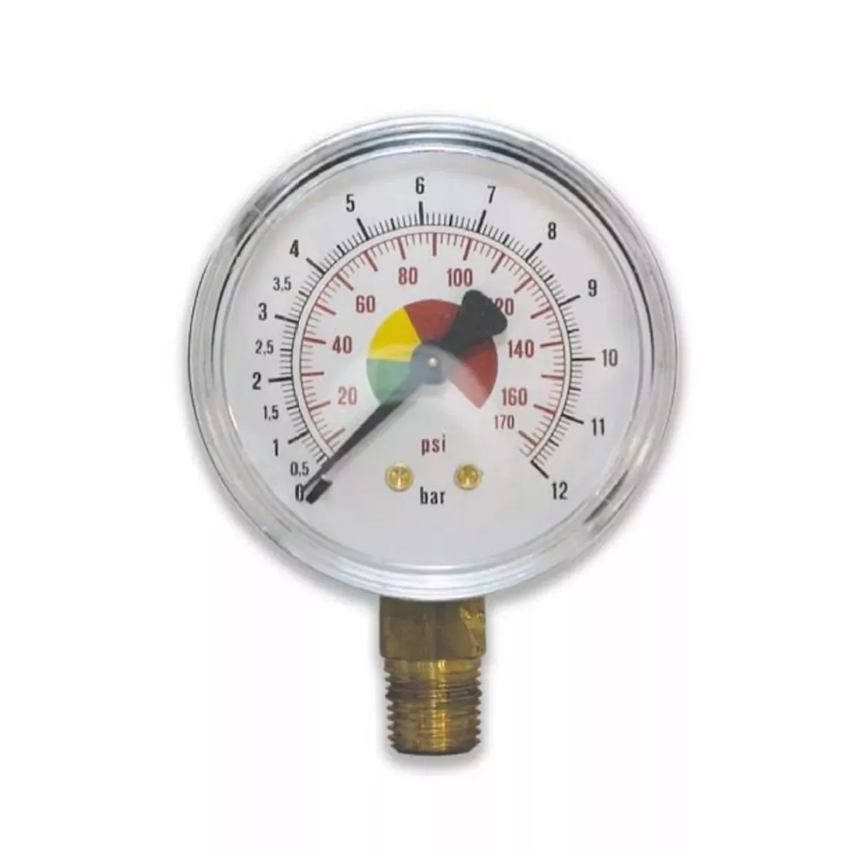М420/1 - МАНОМЕТЪР С ВЪНШНА РЕЗБА 1/4 BAR 0-12 Ф63