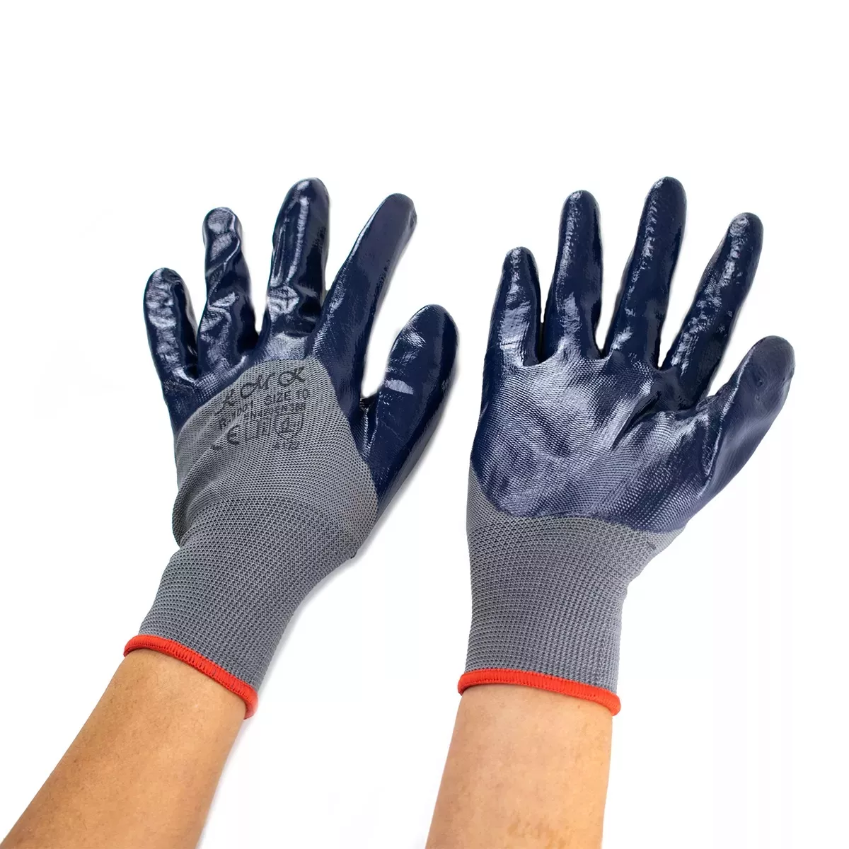 N-1363/R-1001 13G РЪКАВИЦИ ПОЛИЕСТЕР СИНИ С НИТРИЛНО ПОКРИТИЕ 10