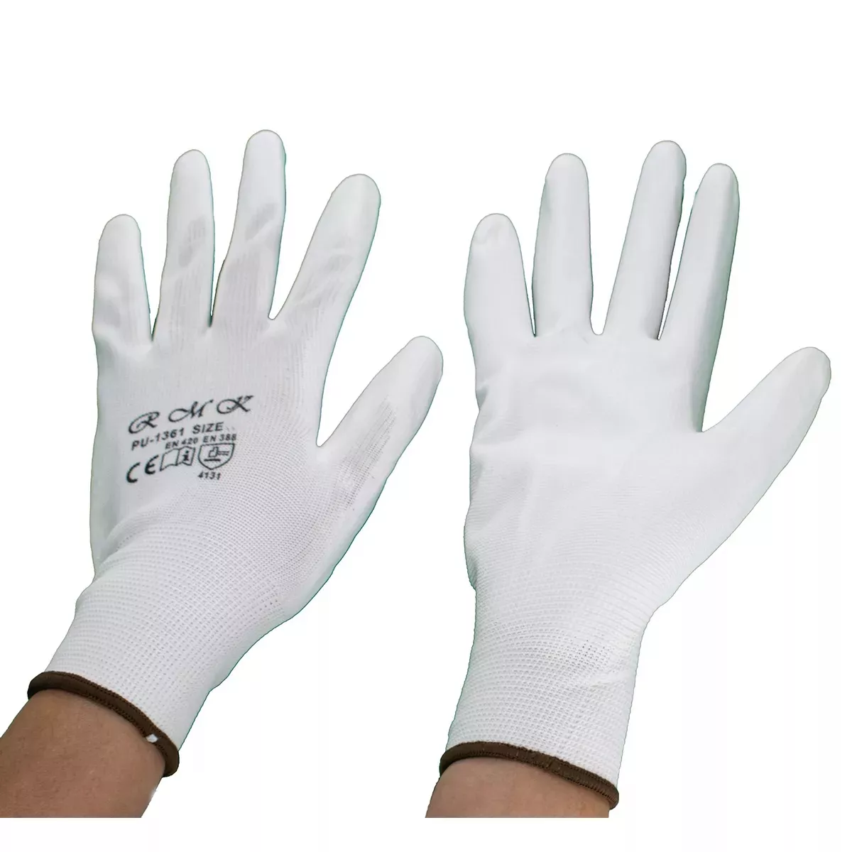 PU-1361 13G РЪКАВИЦИ БЕЛИ ПОЛИЕСТЕР 10
